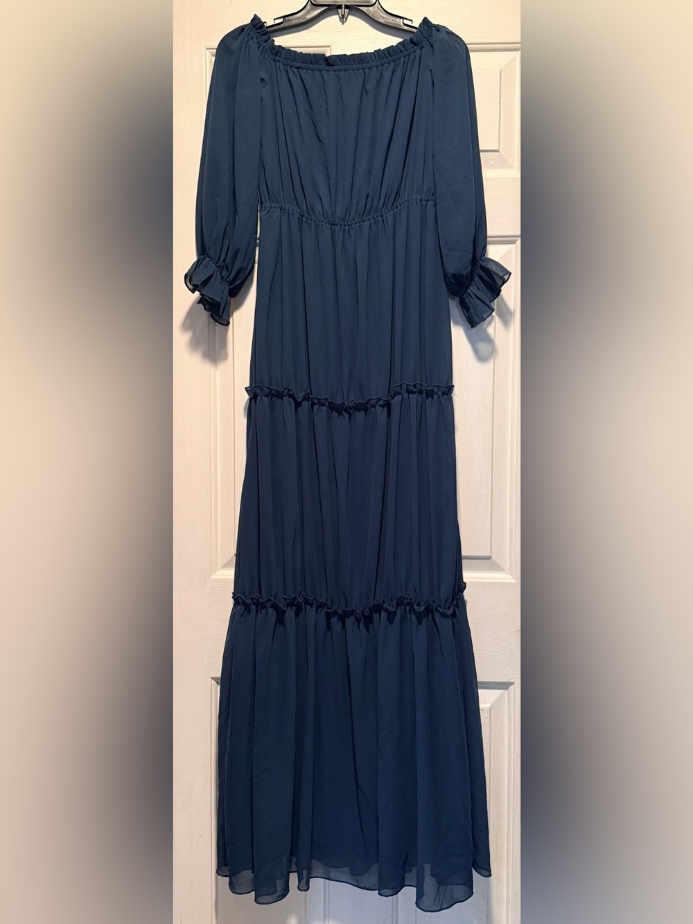 Baltic Born Navy Tiered Long Sleeve Maxi Dress - Picture 3 of 7